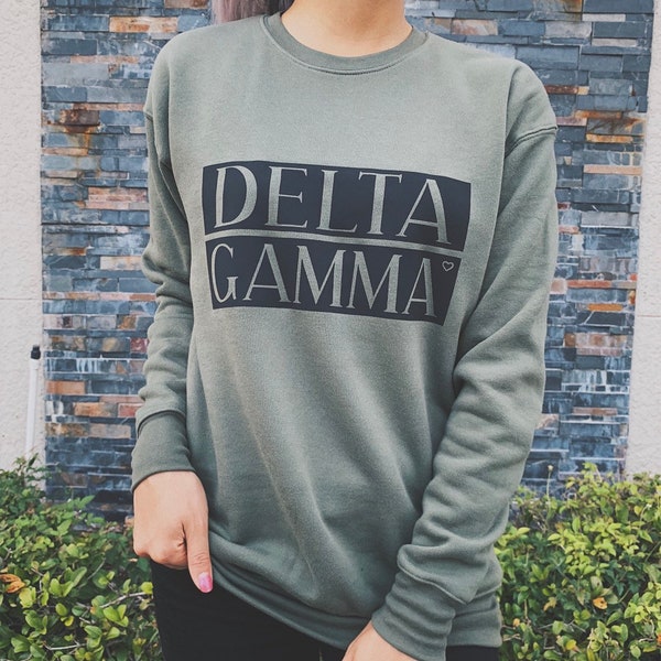 Delta Gamma Block Lettering Bella + Canvas Sweater