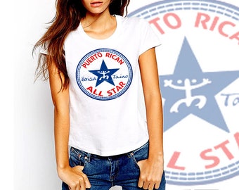 Puerto Rico T-Shirt Boricua Taino Star Women Cotton Tee