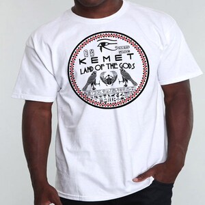 Black History Month T-Shirt Afrikanische Karte Kemetic Panafrikanismus Schwarzer Panther Horus Afrika Maat Ankh Hieroglyphen Melanin Baumwoll T-Shirt