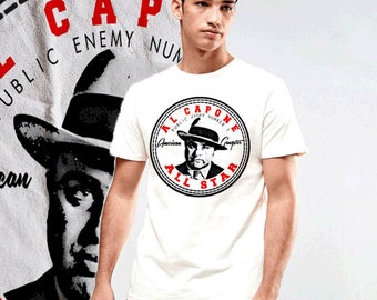 Al Capone T-Shirt American Gangster Mafia Don Scarface Cotton Tee