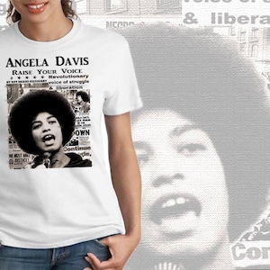 Angela Davis Camiseta Poder Para As Pessoas Orgulho Africano Mês da História Negra Revolucionária Camiseta Feminina