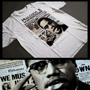 Malcolm X T-Shirt Freiheitskämpfer mit allen Mitteln notwendig Collage Black History Month Tee