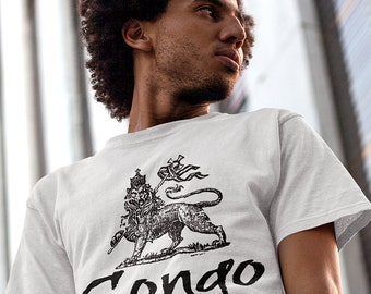 Reggae T-shirt Adorned King Haile Selassie I Jah Rastafari