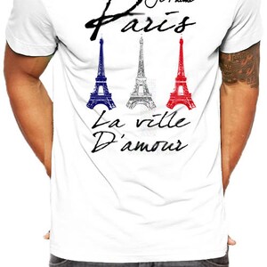 Paris France T-Shirt Three Eiffel Towers City Of Love Cotton Tee