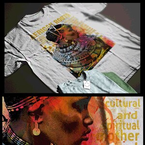Afrikanisches Kunst-T-Shirt Schwarzer Geschichtsmonat Abstrakte Kunstlegende Buntes afroamerikanisches Pan-Afrikanisches revolutionäres Plakatentwurf Grafik-T-Stück