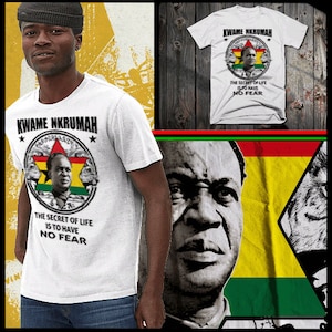 Black History Month Kwame Nkrumah WHITE T-Shirt Marcus Garvey Huey P Newton Malcolm X Angela Davis Nat Turner Martin Luther King Afrika Woke
