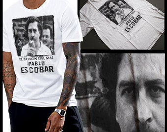 Pablo Escobar T-Shirt Medellin Cartel Pistola Colombia King Of Coke Cotton Tee