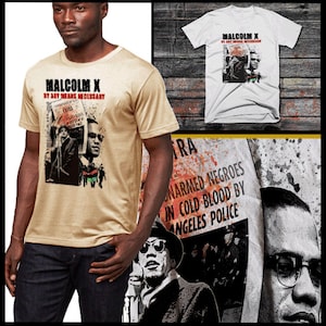 Black History Month T-Shirt Malcolm X MLK, Black Pride MLK Marcus Garvey Unaproget Black Flag Melanin Melanated African Kulturelle Wurzeln