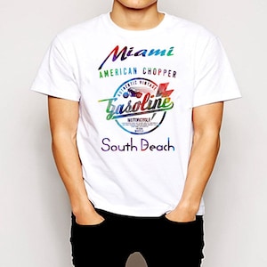 Miami T-Shirt South Beach Florida Vacation Surf California Hawaii Party SOBE Tattoo Party Vegas Gambling Poker Cards vintage Retro Tee
