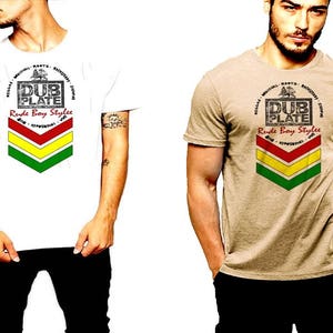 Reggae T-Shirt 80s Dubplate Inna Rub A Dub Stylee Jamaican DJ Selector Men Cotton Tee