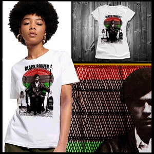 Huey P Newton schwarz Geschichte Monat Kemet T-Shirt afrikanischen Karte Kemetic Marcus Garvey schwarz Stolz Malcolm X Angela Davis Melanin Baumwolle T-Shirt