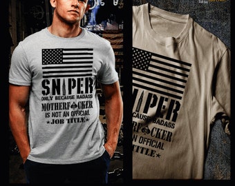 Camiseta de francotirador Military Marksman scout sharpshooter tácticas de combate Precisión mortal Bandera de EE. UU.