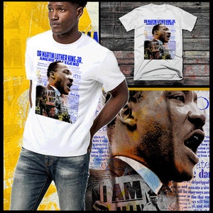Martin Luther King T-Shirt Schwarzer Geschichtsmonat Abstrakte Kunst Legende Buntes Afroamerikaner Panafrikanisches revolutionäres Plakat-grafisches T-Shirt