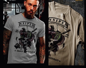 Camiseta de francotirador Military Marksman scout sharpshooter tácticas de combate Deadly Accuracy one shot