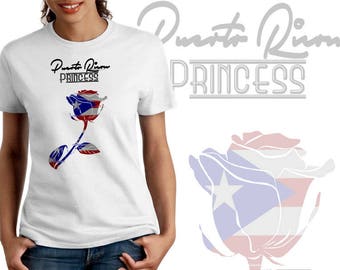 Puerto Rico T-Shirt Boricua Taino Rose Women Cotton Tee