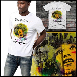 Angela Davis Black History Month T-Shirt Afrikanische Karte Kemetic Marcus Garvey Black Panther Huey P Newton Malcolm X Afrika Melanin T-Shirt