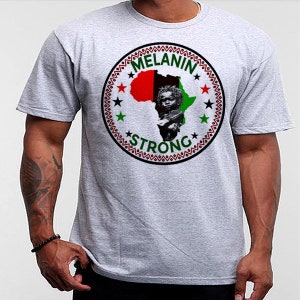 Black History Month T-Shirt Afrikanische Karte Kemetic Marcus Garvey Black Panther Huey P Newton Malcolm X Angela Davis Afrika Melanin Baumwoll-T-Shirt