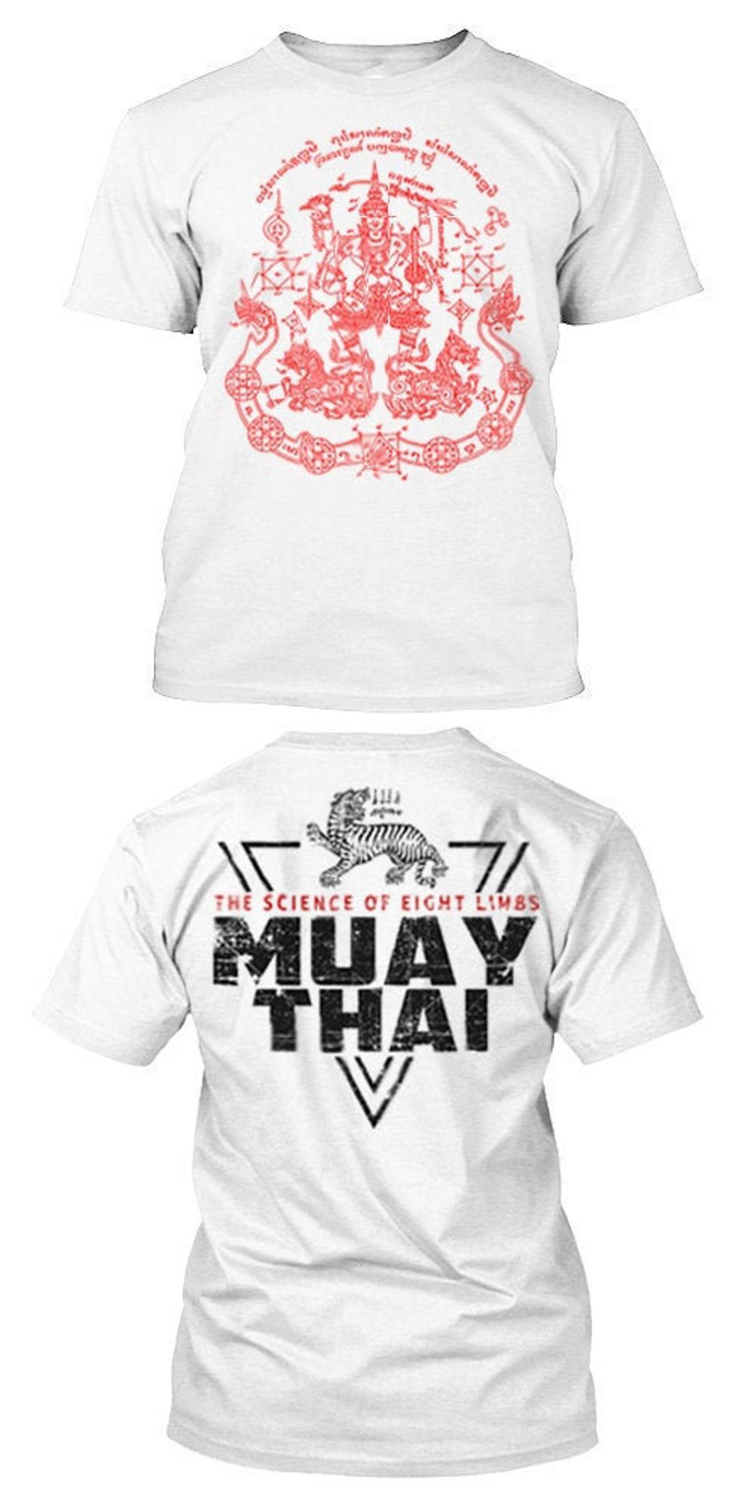 Muay Thai T shirt Thailand Tiger Head Roaring Yak Sant Design Full