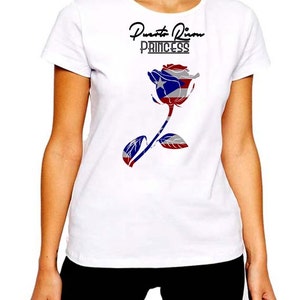 Puerto Rican Princess Rose T-shirt Boricua Taino bomullskjorta för kvinnor