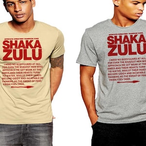 Shaka Zulu T-Shirt African Pride Black History Month Tee Ich brauche keine Bodyguards Eroberer Tee