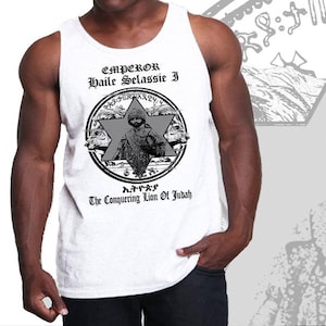 Rastafarian Tank Top Jah Rastafari Haile Selassie I  Conquering Lion Tank