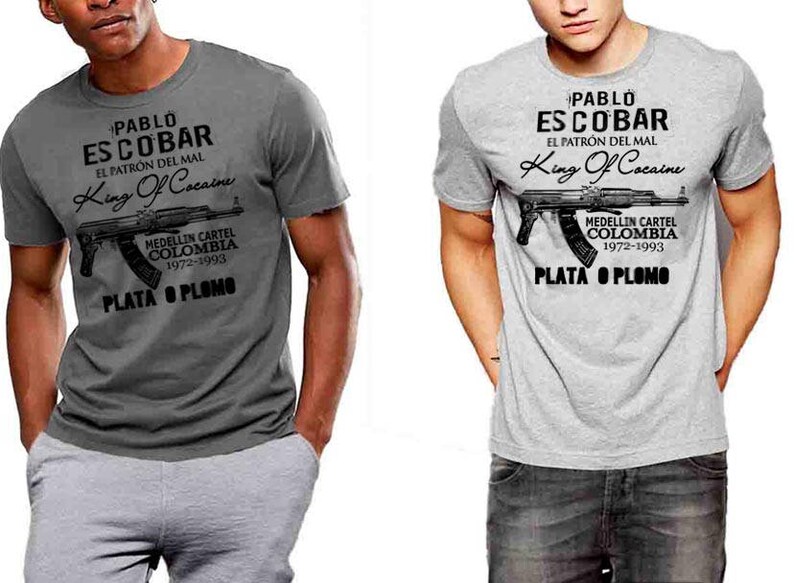 Pablo Escobar T-shirt AK-47 short Stock Medellin Kartell ...