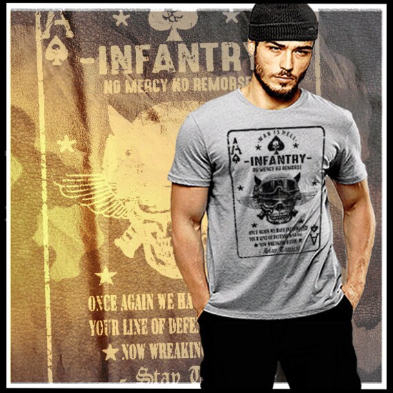 Esercito Fante T-Shirt Commando Combat Arms Machine Gunner Sapper