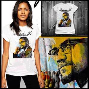 Malcolm X Schwarz Geschichte Monat T-Shirt afrikanischen Marcus Garvey Schwarz stolz Huey P Newton Angela Davis Melanin Unapologetically Black Philosophie