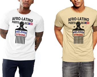 Puerto Rico T-Shirt Afro-Latino Puerto Rican Pride Boricua Taino Melanin Strong Cotton Tee