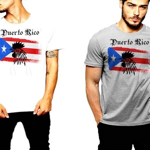 Puerto Rico T-Shirt Puerto Rican Rooster Boricua Pride Taino Cotton Tee