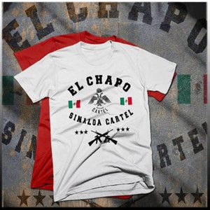 El Chapo T-Shirt Cartel De Sinoloa Druglord Collage Free El Chapo Guzman Men Cotton Tee