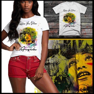 Angela Davis T-Shirt Black History Month erhebe deine Stimme African American Civil Right Black Panther Zitat T-Shirt