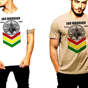 Reggae T-Shirt Jah Warrior African Lion Haile Selassie I