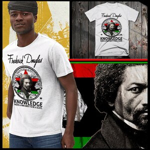 Black History Month Frederick Douglas Weißes T-ShirtAfrican Map Kemetic Marcus Garvey Black Panther Huey P Newton Malcolm X Angela Davis