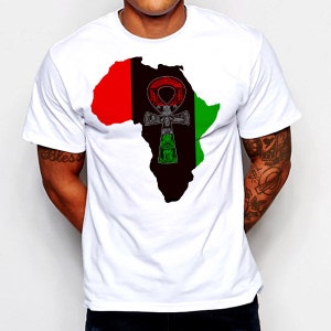 Black History Month T-Shirt Afrikanische Karte Kemetic Malcolm X Black Panther Flagge Afrika Melanin Kemet Baumwoll-T-Shirt
