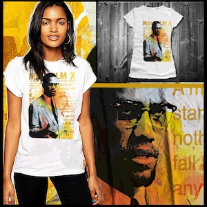 Malcolm X T-Shirt Black History Month Abstract Art legend Kleurrijke Afro-Amerikaanse Pan-Afrikaanse Revolutionaire Poster ontwerp Graphic Tee