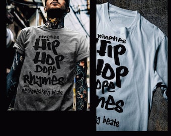 Hip hop t-shirt Brooklyn NY 90s rap golden era hip hop dope beats and rhymes East New York Style BK streetwear