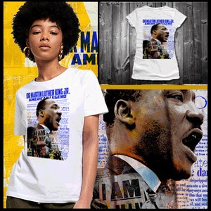 Martin Luther King T-Shirt schwarz Geschichte Monat abstrakte Kunst Legende bunte afroamerikanische pan-african Revolutionary Poster Design T-Shirt