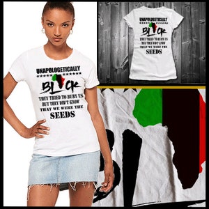 Schwarze Geschichte Monat Unapologetically schwarz T-Shirt Marcus Garvey Black Panther Huey P Newton Malcolm X Angela Davis Melanin Philosophie T