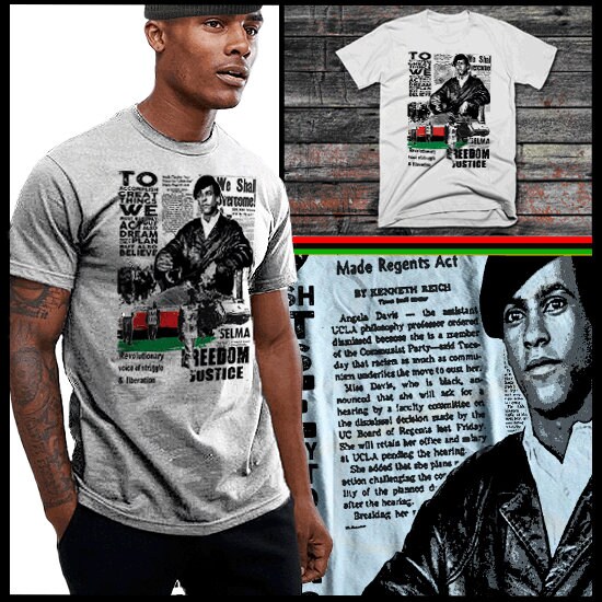 thumbnail image 2 of Gildan Black History Month T-Shirt - Malcolm X, MLK, Angela Davis, Garvey - Crew Neck Short Sleeve 2 of 3