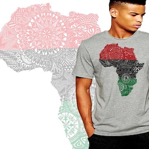African Map T-Shirt Power To The People Rot Schwarz Und Grün African Pride Black History Month Tee