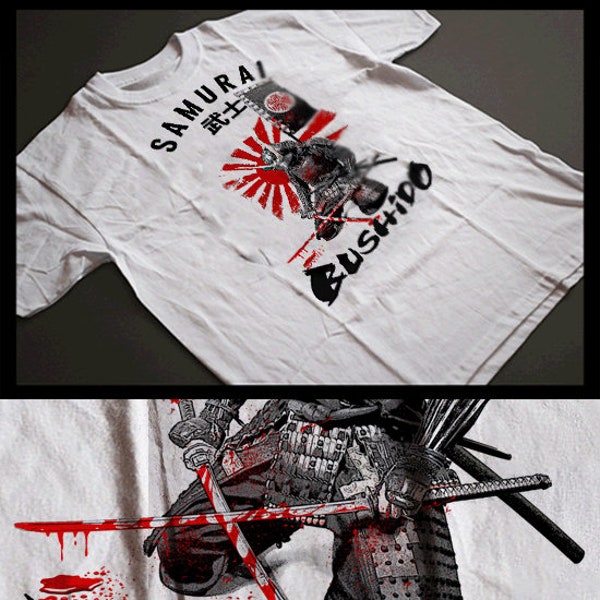 Samurai T-Shirt Bushido Japanese Warrior Men Cotton Tee VII