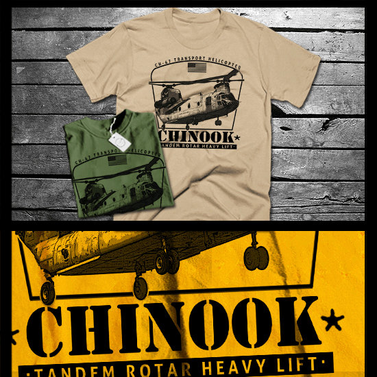 CH-47 Chinook Helicopter Military T-Shirt