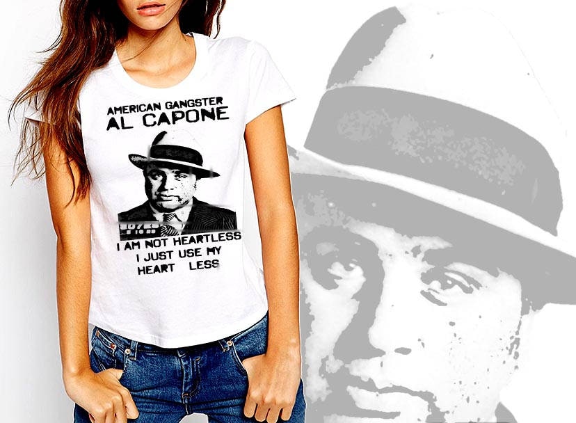 Al Capone T-Shirt American Gangster Women Cotton Tee.