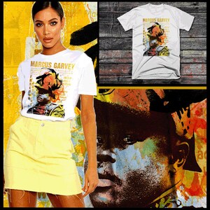 Marcus Garvey T-Shirt schwarz Geschichte Monat abstrakte Kunst Legende bunte afroamerikanische pan-african Revolutionary Poster Design Grafik-t-Shirt