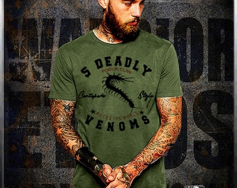 Kung Fu Movie t-shirt dodelijke vergiften Martial Arts tee duizendpoot