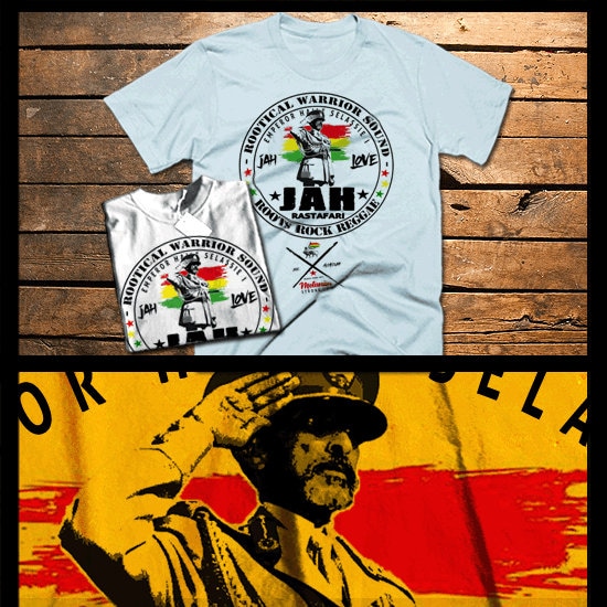 Haile Selassie Salute T-shirt Jah Rastafari Jamaican Roots Reggae