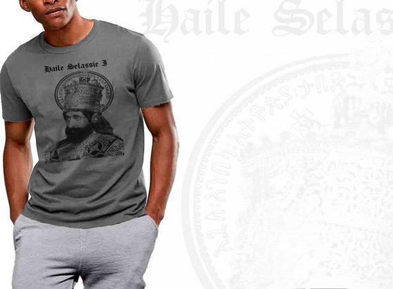 Reggae T-shirt Adorned King Haile Selassie I Jah Rastafari