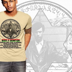 Huey Newton T-Shirt Blood Sweat And Tears Foundation Of Wealth Black History Month Cotton Tee VIDEO VERFÜGBAR