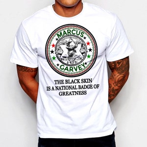 Black History Month T-Shirt Afrikanische Karte Kemetic Marcus Garvey Black Panther Huey P Newton Malcolm X Angela Davis Afrika Melanin Baumwoll-T-Shirt